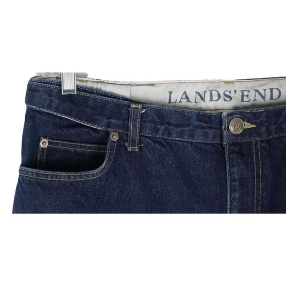 Lands' End Jeans Womens Size 14 Built in Flex Dark Wash High Rise High Waist - Picture 4 of 12